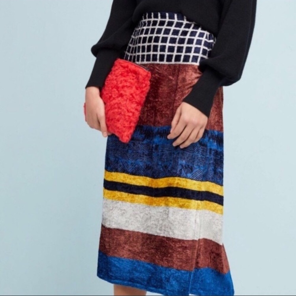 NorBlack NorWhite Velvet Pull On Skirt